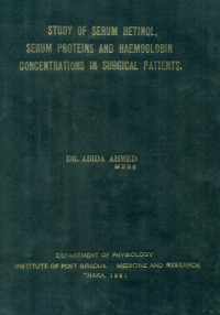 Image of Study Of Serum Retinol, Serum Proteins And Haemoglobin Concentrations In Surgical Patients