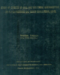 Image of Study Of Effects Of Oral And Injectable Contraceptive On Blood Pressure And Serum Cholesterol Level