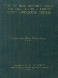 Image of Study On Serum Magnesium, Calcium And Total Protein In Protein Energy Malnourished Children