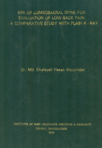 Image of Mri Of Lumbosacral Spine For Evaluation Of Low Back Pain -A Comparative Study With Plain X-Ray