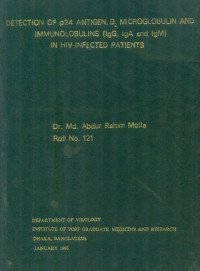 Image of Detection Of p24 Antigen, B2 Microglobulin And Immunolobulins (IgG, IgA and IgM) In HIV-Infected Patients