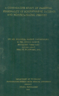 Image of A Comparative Study Of Parental Personality Of Schizophrenic Patients And Non-Psychiatric Persons