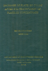 Image of Increase Of Platelet Count After The Transfusion Of Platelet Concentrate