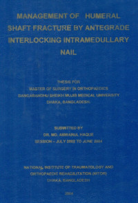 Image of Management Of Humeral Shaft Fracture By Antegrade Interlocking Intramedullary Nail