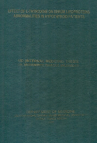 Image of Effect Of L-Thyroxine On Serum Lipoproteins Abnormalities In Hypothyroid Patients