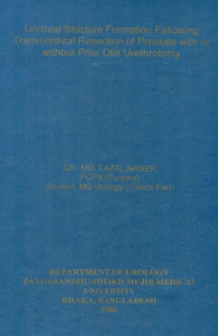 Image of Urethral Stricture Formation Following Transurethral Resection of Prostate with or without Prior Otis Urethrotomy