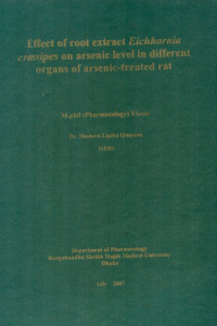 Image of Effect of root extract Eichhornia crassipes on arsenic level in differenet organs of arsenic-treated  rat