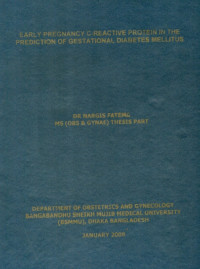Image of Early Pregnancy C-Reactive Protein In The Prediction Of Gestational Diabetes Mellitus