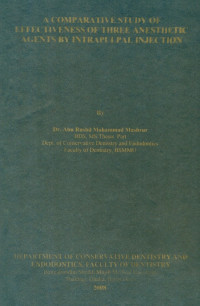 Image of A Comparative Study Of Effectiveness Of Three Anesthetic Agents By Intrapulpal Injection