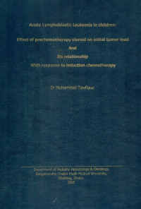 Image of Acute Lymphoblastic Leukemia in Children: Effect of prechemotherapy steroid on initial tumor load And Its relationship With response to Induction chemotherapy