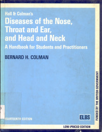 Image of Hall & Colman's Diseases of the Nose, Throat and Ear, and Head and Neck