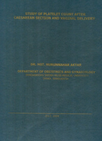 Image of Study Of Platelet Count After Caesarean Section And Vaginal Delivery