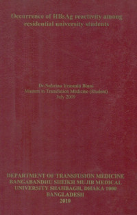 Image of Occurrence of HBsAg reactivity among residential university students