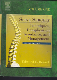 Image of Spine surgery :techniques, complication avoidance, and management
