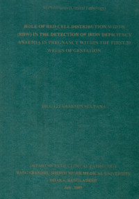 Image of Role Of Red Cell Distribution Width (RDW) In The Detection Of Iron Deficiency Anaemia In Pregnancy Within The First 20 Weeks Of  Gestation