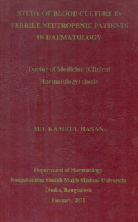 Image of Study Of Blood  Culture In Febrile Neutropenic Patients In Haematology