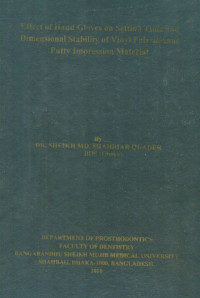 Image of Effect of Hand Gloves on Setting Time and Dimensional Stability of Viny Polysiloxane Putty Impression Material