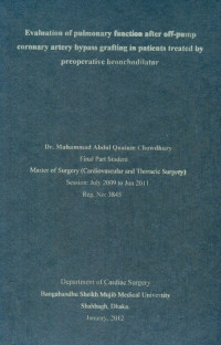 Image of Evaluation of Pulmonary function fter off-pump coronary artery bypass grafting in Patients treated by preoperative bronchodilator