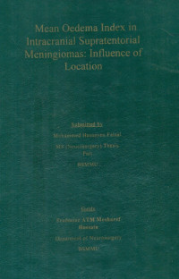 Image of Mean Oedema Index in Intracranial Supratentorial Meningiomas: Influence of Location