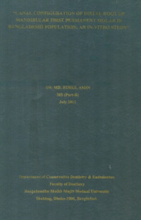 Image of Canal Configuration Of Distal Root Of Mandibular First Permanent Molar In Bangladeshi Population: An In-Vitro Study