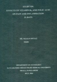 Image of Study On Effects Of Vitamin B12 And Folic Acid On Pain And Inflammation In Rats