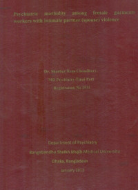 Image of Psychiatric morbidity among female garments workers with intimate partner (spouse) violence