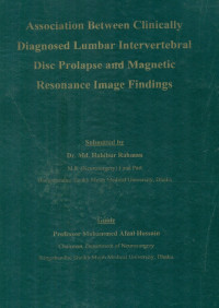Image of Association Between Clinically Diagnosed Lumber Intervertebral Disc Prolapse and Magnetic Resonance Image Findings