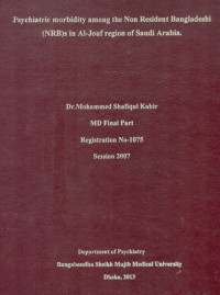 Image of Psychiatric morbidity among the Non Resident Bangladeshi (NRB)s in Al-Jouf region of Saudi Arabia