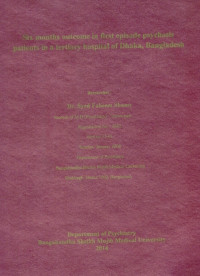 Image of Six  months outcome in fist episode  psychosis  patients in a tertiary hospital of Dhaka, Bangladesh