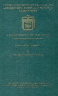 Image of Correlation  Between  Clinical  And  Arthroscopic  Findings  In  Meniscal  Tear  Of  Knee