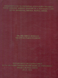 Image of Assessment  Of  Nutritional  Status  Children  With  Chronic  Kidney  Disease  In  A  Tertiary  Care  Level  Hospital,  Dhaka,  Bangladesh