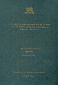 Image of Unmet  Dental  Need  And  Oral  Health  Related  Quality  Of  Life  Among  The  Students  Of  A  Selected  University