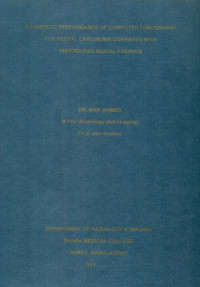 Image of Diagnostic  Performance  Of  Computed  Tomography  For  Rectal  Carcinoma  Compared  With  Histopathological  Findings