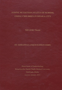 Image of Iodine Nutrition Status of School Going Children in Dhaka City