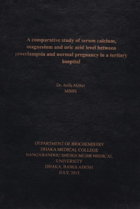 Image of A Comparative study of serum Calcium, magnesium and uric acid Level between Preeclampsia and normal Pregnancy in a tertiaty hospital