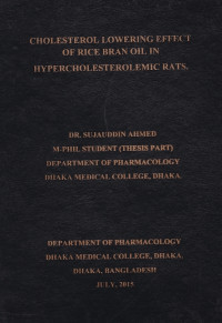 Image of Cholesterol Lowering Effect of Rice Bran oil in Hypercholesterolemic Rats