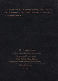 Image of Study on Usages of Antimicrobial Agents and Their  Sensittvitty Patients in Neonatal Sepsis in A Tertiary Hospital