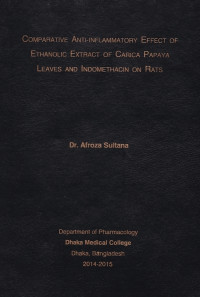 Image of Comparative Anti- Inflammatory Effect Of Ethanolic Extarct Of Carica Papaya Leaves And Indomethacin On Rats