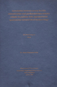 Image of Association between Serum Ferritin Concentration and Perihaematoma oedema volume in Patients with Supratentorial spontaneous intracercbral haemorrhage