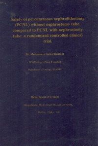 Image of Safety of Percutaneous nephrolithotomy (PCNL) Without nephrostomy tube eompared to Pcnl With nephrostomy tube:a randomized eontrolled clinical trial.