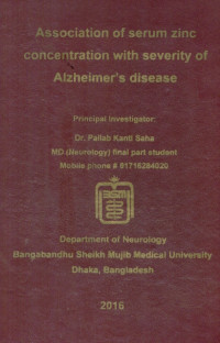 Image of Association of Serum Zinc Concentration With Severity of Alzheimer,s disease