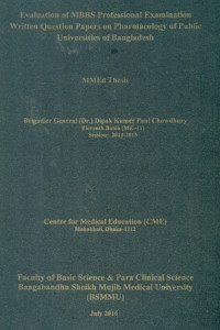 Image of Evaluation of MBBS of Professional Examination Written Question Papers on Pharmacology of Public Universities of Bangladesh