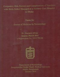 Image of Frequencey, Risk Factors and Complications of Newborn with Birth Defect Managed at a Tertiary Care Hospital in Dhaka