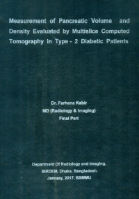 Image of Measurement of Pancreatic Volume and Density Evaluated by Multislice Computed Tomography in Type-2 Diabetic Patients