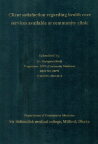 Image of Client satisfaction regarding health care services available at community clinic