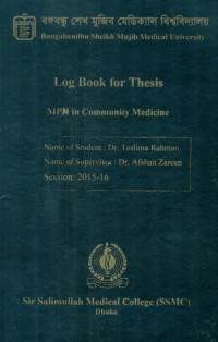 Image of Bangabandhu Sheikh Mujib Medical University Log Book for Thesis