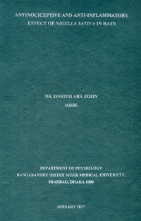 Image of ANTINOCICEPTIVE AND ANTI-INFLAMMATORY EFFECT OF NIGELLA SATIVA IN RATS