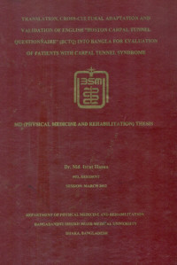 Image of TRANSLATION, CROSS-CULTURAL ADAPTATION AND VALIDATION OF ENGLISH 