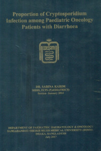 Image of Proportion of Cryptosporidium Infection among Paediatric Oncology Patients with Diarrhoea
