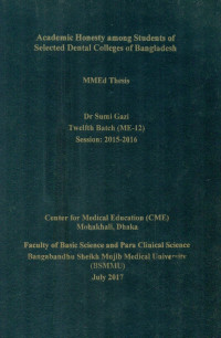 Image of Academic Honesty among Students of Selected Dental Colleges of Bangladesh